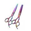 Venta al por mayor del fabricante Cortapelos Tornillo de Zafiro Color Acero Inoxidable Chapado en Titanio Tijeras de Belleza y Peluquería Tijeras de Corte de Pelo