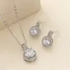 Transmisión en Vivo Transfronteriza Collar de Girasol de Cobre Chapado en Oro con Circonita para Mujer Conjunto de Pendientes y Collar de Circonita Nuevo de Alta Gama