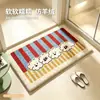 Alfombrilla de baño Dibujos Animados Puerta de Inodoro Absorción de Agua Antideslizante Felpa Fácil de Limpiar Resistente a la Suciedad Imitación Cachemir Alfombrilla de Piso