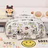 Estuche de Lápices Nuevo de Alto Valor de Color KT Cat con Estampado Flip Ins Estudiante Gran Capacidad Corazón de Niña Cremallera Multicapa Caja de Papelería