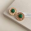 Aretes redondos geométricos de estilo retro de lujo ligero para mujer, elegantes de estilo francés, de alta gama, de nicho, modernos, de estilo mid-century