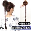 Peluca para Mujer Cabeza Redonda Pinza para el Cabello Bolsa para el Cabello Brote de Flor Trenzado Accesorios para el Cabello de Novia Rizado Natural Esponjoso Rizador de Cabello Bolsa para el Cabello