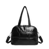 Bolsa Plateada, Bolsa de Viaje de Gran Capacidad, Bolsa de Equipaje del Mismo Estilo que la Bloguera Femenina, Bolso Cruzado, Bolso de Hombro Acolchado de Algodón al por Mayor