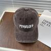 Ins gorra de béisbol de copa suave bordada con letras de moda para hombres y mujeres, combina con todo, algodón lavado envejecido, con visera, hace que la cara se vea pequeña
