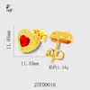 Pendientes Vintage Martillados con Forma de Corazón de Diamante Rojo Chapados en Oro de Alta Retención de Color, Versátiles para el Uso Diario, para Ir al Trabajo y Citas, Regalo Exquisito