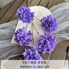 5 Flores de Hortensia Artificiales para Accesorios de Fotografía de Bodas, Materiales para Ramo, Decoración del Hogar, Mesa de Café, Arreglo para Mesa de Comedor, Flores Falsas