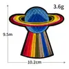 Serie de Astronautas Estrellados Pegatinas de Tela Bordadas Parche de OVNI Espacial Insignia Niño Etiqueta Bordada para Computadora Venta al por Mayor en stock