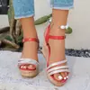 Sandalias de Punta Abierta Versátiles para Adelgazar Transfronterizas para Mujer 2026 Verano Nuevas Elegantes Cómodas Sandalias para Mujer Comercio Exterior Amazon