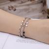 Pulsera de Acero de Titanio de Corte Caliente Transfronteriza Hexágono Brillante Colgante Mancuerna Pulsera Sencilla de Acero Inoxidable de Moda