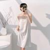 Estilo Niña Verano Pétalo Bata de Noche para Mujer Seda de Hielo Dulce Linda Bata de Noche para Hija Traje de Casa Pura Deseo Bata de Noche Midi