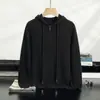 Nuevo Producto de Invierno: Suéter de punto casual holgado para hombre con media cremallera y capucha, color liso, sudadera juvenil, disponible al por mayor