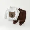 Conjunto de Moletom Casual Esportivo Infantil de Primavera