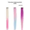 Extensões de Cabelo Coloridas Infantis com Tinta Pendurada na Orelha, Rabo de Cavalo de Peça Única, Mechas, Dreadlocks de Street Dance, Penteados Infantis para Meninas, Acessórios de Cabelo para Meninas