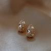 Pendientes de plata S925 con forma de gota de agua, con diamantes de Corea del Sur, perlas y temperamento fresco y combinable, con personalidad de celebridades de Internet para mujer