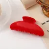 Presilha de garra de tubarão cor sólida estilo coreano, segura e antiderrapante, grampo de cabelo simples para coques na parte de trás da cabeça, presilha de cabelo grande de acrílico em estoque