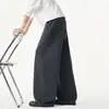 Calças casuais, calças fluidas, tamanho longo, plus size, peso pesado, design de perna curva, corte solto, marca da moda, oversized, calças de moletom de outono, masculinas, patchwork estilo americano
