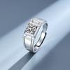 Anillo para Hombre de Plata S925 con Moissanita de Imitación, Anillo Elegante para Hombre con Acabado Arenado, Anillo de Boda, Diamante de Comercio Electrónico Transfronterizo, Live de TikTok