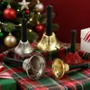 Artículos de decoración navideña: Cascabel de mano de Papá Noel, campana de Papá Noel, cascabel de mano navideño, disponible en colores dorado y plateado
