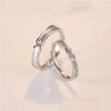 Anillos de Pareja Entrelazados de Corazón, Par de Anillos Lisos Sencillos y de Alta Gama, Modernos y Versátiles, Anillo Abierto de Línea Creativa