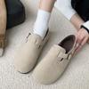 Mocasines Antifaz de Dos Vías Mate Bonitos Feos 2025 Otoño e Invierno Nuevos Versátiles Planos Retro Zapatos Individuales Zapatos Birkenstock para Mujer