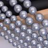 Perlas de imitación Nanyang, perlas de vidrio sueltas, cuentas de concha de imitación de agujero recto gris, cuentas sueltas para joyería DIY, accesorios colgantes al por mayor