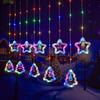 Luz de Cortina Pingente Anel de Natal Layout de Cena Atmosfera Boneco de Neve Alce USB Linha de Couro Luz de Cortina Fábrica Direta