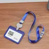 Portatarjetas de presentación de plástico, Portatarjetas de identificación de empleado, Insignia de trabajo con cordón, Portatarjetas retráctil con hebilla de aleación de fácil extracción