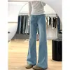 Jeans Flare Stretch Retro Plus Size 2026 para Mulheres, Calça Reta Slimming de Cintura Alta para Verão para Figuras em Formato de Pera