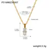 Collar multicapa Oumika para clavícula con cuentas de arroz de circón rectangular, acero inoxidable con recubrimiento PVD, diseño de oro de 18 quilates, cadena para el cuello