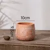 Vaso Redondo de Barro Vermelho com Relevo Geométrico, Terracota Respirável com Pés, Vaso de Cerâmica Esmaltada para Suculentas e Plantas Verdes