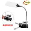 Lupa Multifuncional Quadrada 5X 15X com Dupla Ampliação e Luz LED para Mesa/Presilha para Leitura, Visualização de Livros, Reparo e Inspeção