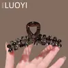 2025 Nuevo Pasador Grande de Alta Resistencia Clip de Cristal Negro de Gama Alta para Mujeres Elegante Accesorio para el Cabello de Cobertura Completa