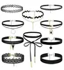 Amazon Ins Set de Collar de Encaje Creativo Cadena Clavícula Joyería Simple Gótica Europea y Americana