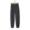 Calça de Arroz Glutinoso Quente com Forro de Fleece de Inverno Outono e Inverno Nova Calça Casual Solta Feminina Calça de Tricô Cinza Cenoura 8376