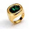 Anillo Geométrico Redondo de Acero de Titanio y Circonita Estilo Ins Europeo y Americano, Joyería para Mujer Moderna y de Alta Gama en Oro de 18K, Resistente al Agua y que No se Desvanece