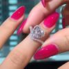 Anillo de circonita con forma de corazón, creativo y bonito, de Cao Shiwish, ideal como regalo de San Valentín para mujer.