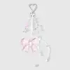 Chaveiro Pingente de Bolsa Acrílico Translúcido Colorido Versátil Estilo Casual Moda Laço Coração Estrela Âmbar