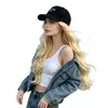 Peluca rizada rubio dorado estilo europeo y americano de Amazon, peluca tipo sombrero para mujer, peinado largo y rizado, en stock