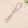 Llavero Tejido de Colores con Cuentas, Cadena para Teléfono Macarrón, Colgante Decorativo Pequeño DIY para Bolsos