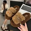2026 Nuevas Pantuflas de Exterior Cálidas, Planas, Cómodas, sin Cierre, con Suela Gruesa, Punta Abierta, de Moda, Sexy, para el Hogar, para Mujer