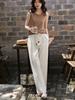 Déjalo salir. Pantalones, Respiración y Viajes Libres 2025 Verano Nuevos Pantalones Casuales Holgados de Pierna Recta para Mujer