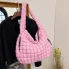 Bolsa de Nube Grande Plegada al por Mayor Comercio Exterior para Mujer Estilo Coreano Tamaño L Bolsa de Mano Gran Capacidad Cruzada Bolsa de Algodón Bolso de Hombro