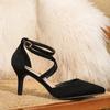 2024 nuevos tacones altos huecos versátiles para mujer, tacones de aguja sexys y delgados, sandalias cruzadas para mujer