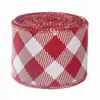 Ventas directas del fabricante: Accesorios de lazo hechos a mano, cintas de decoración navideña, cinta de cuadros coloridos de arpillera sintética