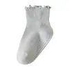 Calcetines plisados para niños, Calcetines antideslizantes para bebé, Lindos calcetines plisados de algodón con borde de lechuga, Calcetines cortos para bebé y niña pequeña