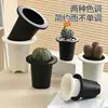 Ventas Directas de Fábrica Producto Nuevo Maceta Perenne Gruesa Maceta de Plástico para Flores Maceta para Suculentas Frosty Negra y Blanca Tubérculo Cactus