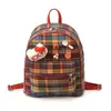 2026 Nueva Mochila de Cuadros Retro Versátil Campus Estudiante Femenina Bolsa Escolar Salida Viaje Lindo Casual Mochila