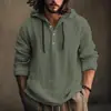 2023 Nuevo Aliexpress Camisa de Algodón y Lino Sudadera con Capucha Manga Larga con Capucha Primavera y Verano Casual Ropa Diaria Estilo Caliente