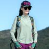 Roupa Outdoor de Secagem Rápida Feminina Top Absorvente de Suor Respirável Verão Proteção Solar Caminhada Montanhismo Esportes Gola Alta Camiseta de Manga Comprida de Secagem Rápida