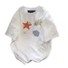 Seda de Leite 2026 Verão Nova Camiseta com Gola Redonda e Manga Curta Estrela do Mar Unissex Estilo Americano Tops de Manga Curta para Casal Tendência